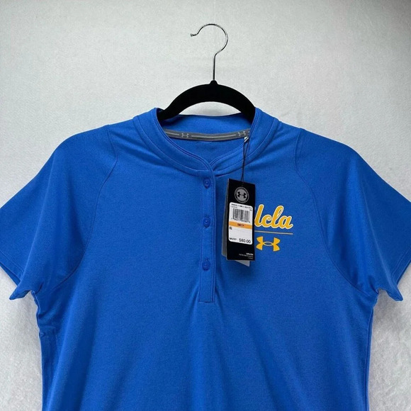 UCLA Bruins Under Armour Top Womens Size S HeatGear Henley Performance Blue - Picture 3 of 12